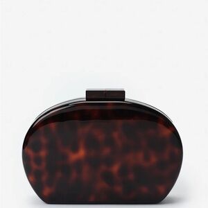 Arya Clutch in Tortoise - Color DARK BROWN